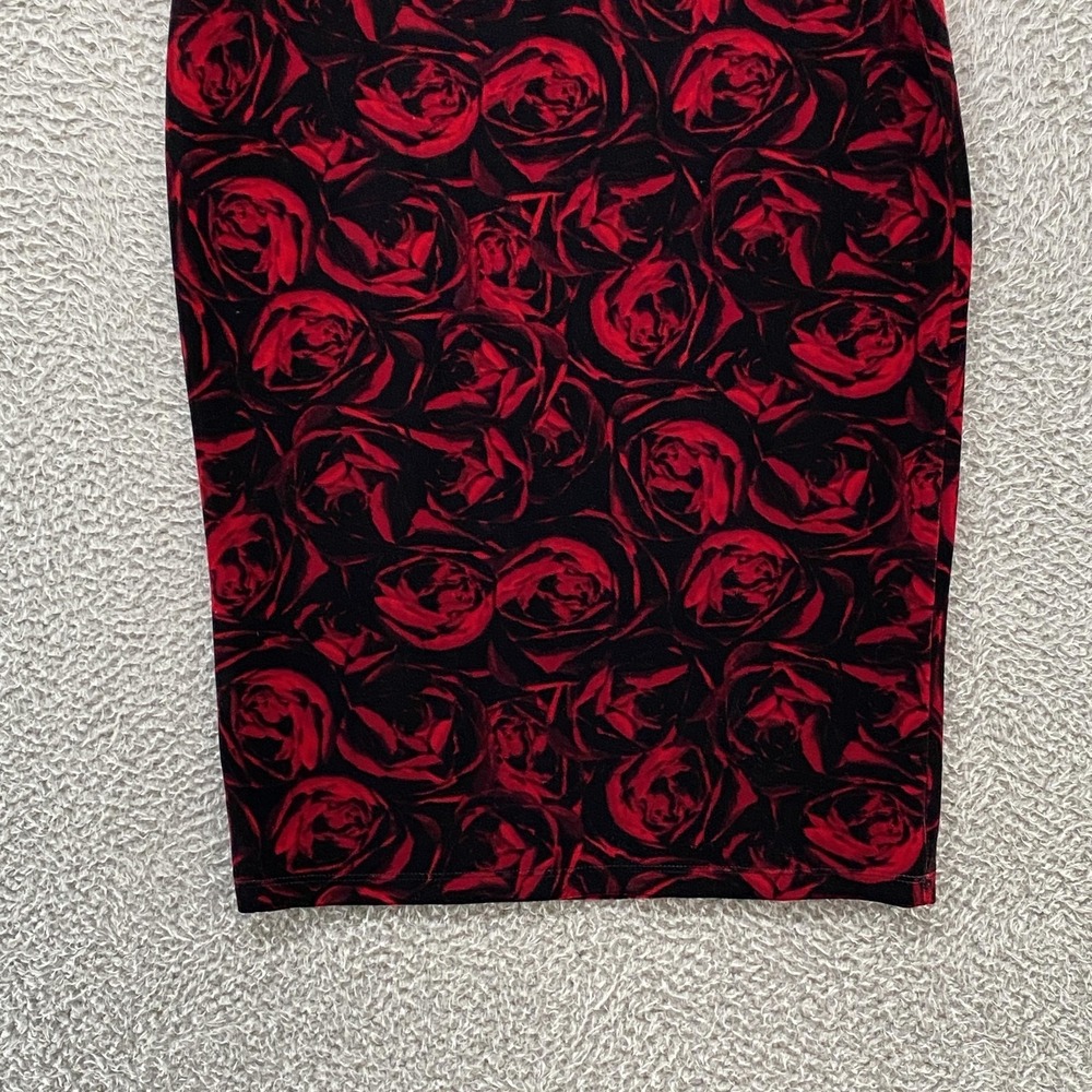 Chicos Travelers Dress Womens 4/6 Red Rose Velvet Sheath‎ Midi Party Cocktail 0 - Picture 4 of 15